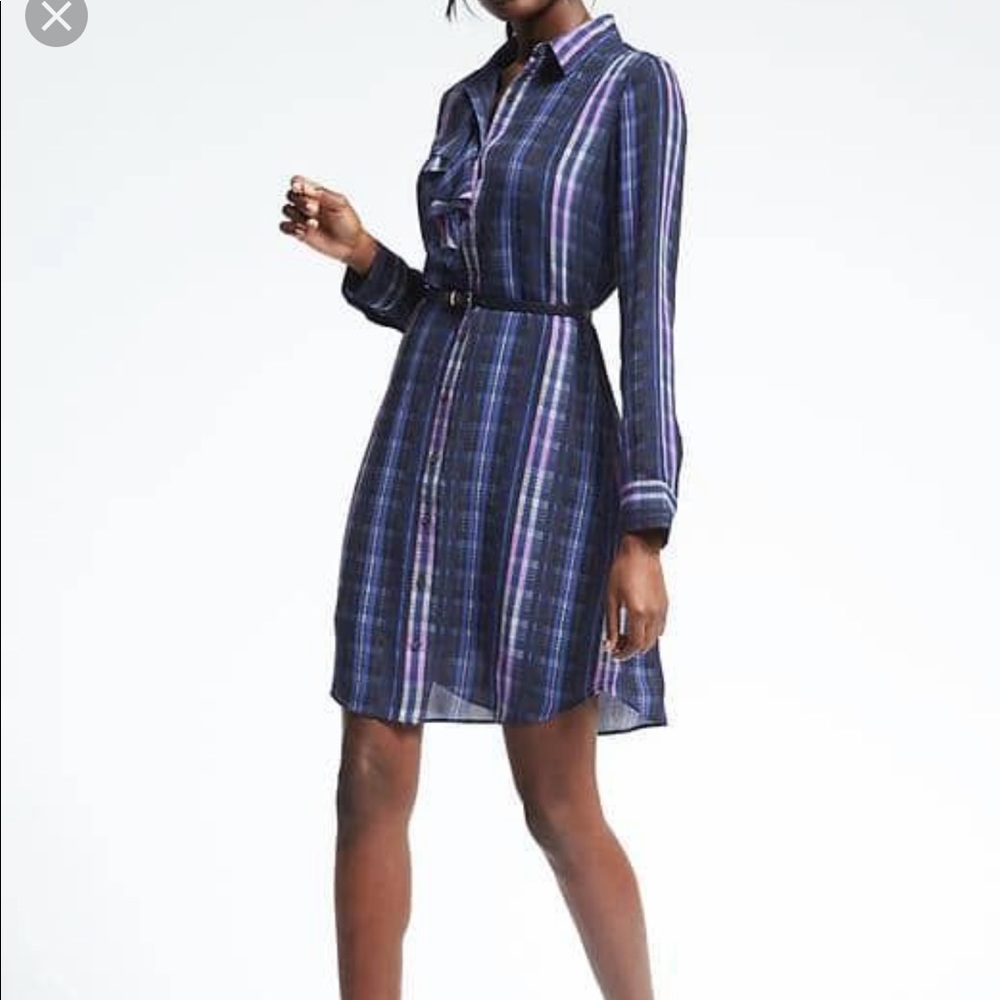 Banana Republic Plaid Ruffle Dress - Size MP